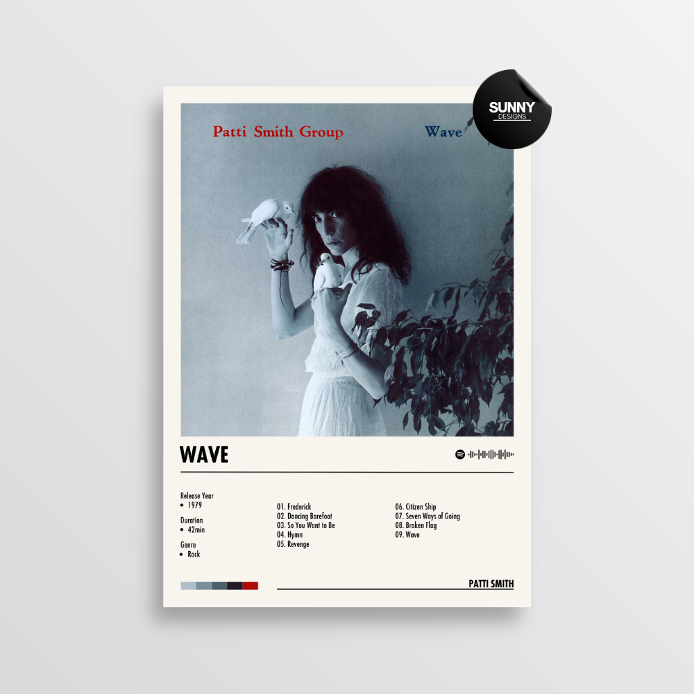 Patti Smith Wave merch custom album cover poster music poster personalized gifts poster mockup poster template album posters for wall tracklist Sunny Designs Poster
