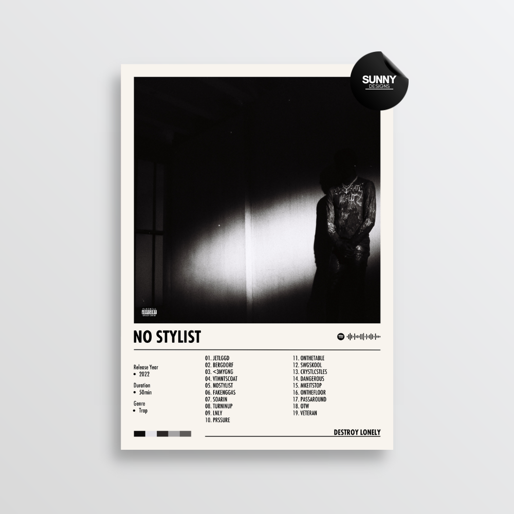 Destroy Lonely NO STYLIST merch custom album cover poster music poster personalized gifts poster mockup poster template album posters for wall Sunny Designs Poster 