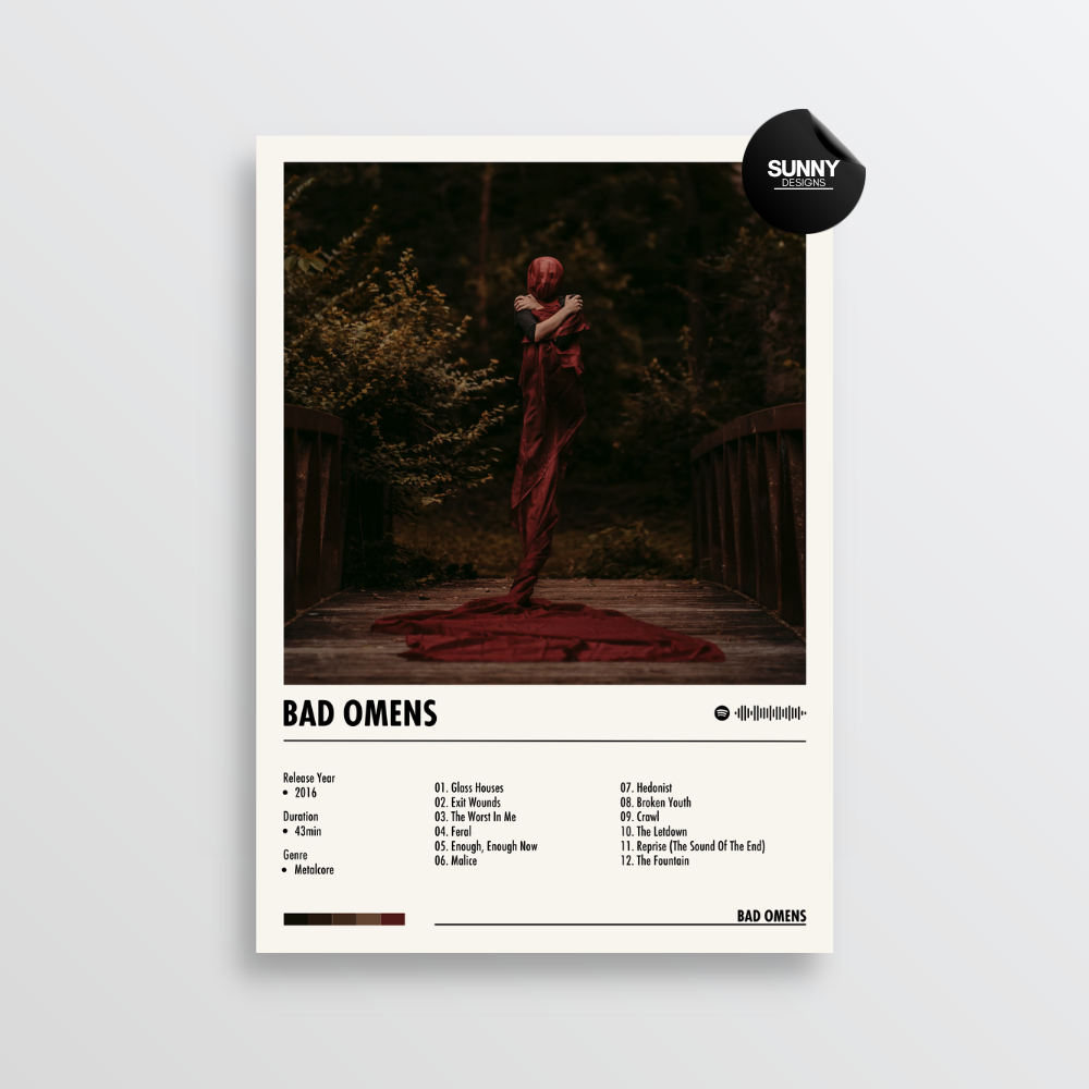 Bad Omens Bad Omens merch custom album cover poster music poster personalized gifts poster mockup poster template album posters for wall tracklist Sunny Designs Poster
