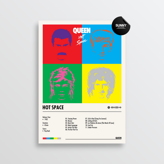 Queen Hot Space merch custom album cover poster music poster personalized gifts poster mockup poster template album posters for wall Sunny Designs Poster 