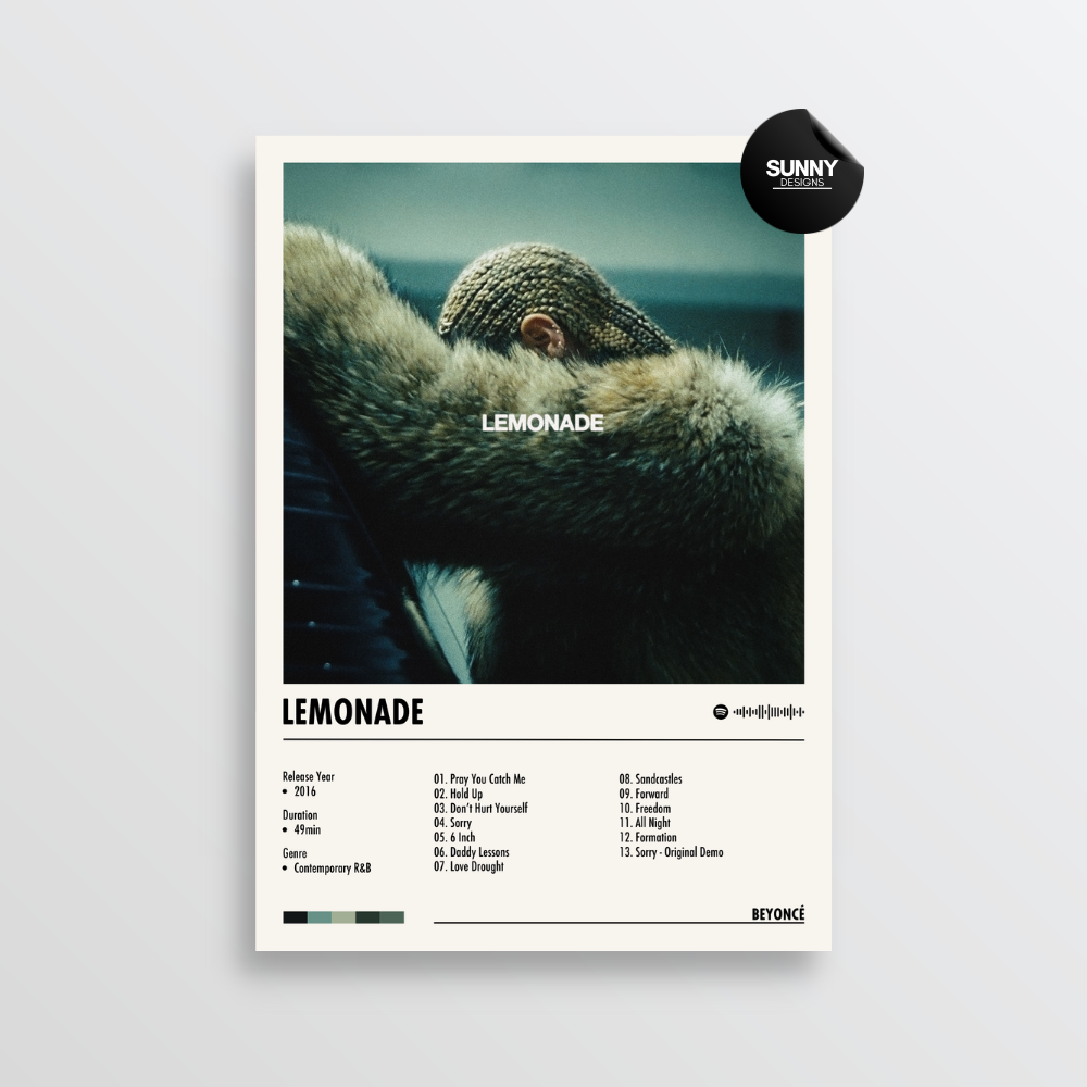 Beyoncé - Lemonade | Album Cover Poster – Sunny Designs Posters