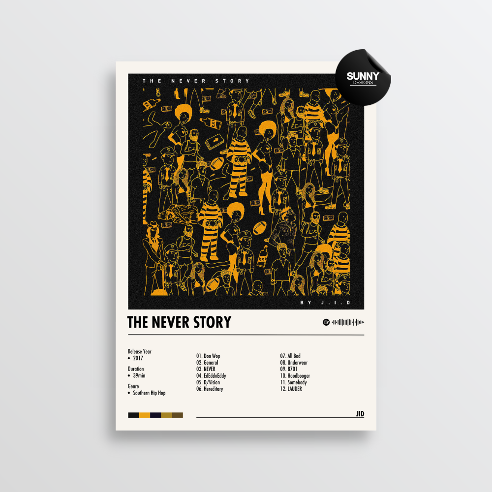 Jid The Rapper Poster Jid - The Never Story | Album Cover Poster – Sunny Designs Posters