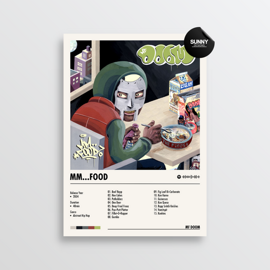 MF DOOM MM...FOOD merch custom album cover poster music poster personalized gifts poster mockup poster template Sunny Designs Poster 