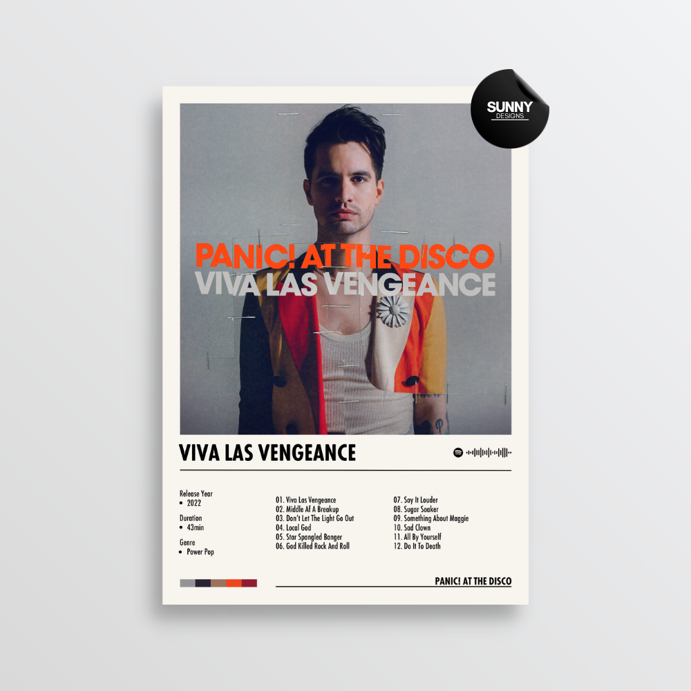 Panic at the Disco Viva Las Vengeance merch custom album cover poster music poster personalized gifts poster mockup poster template album posters for wall Sunny Designs Poster 