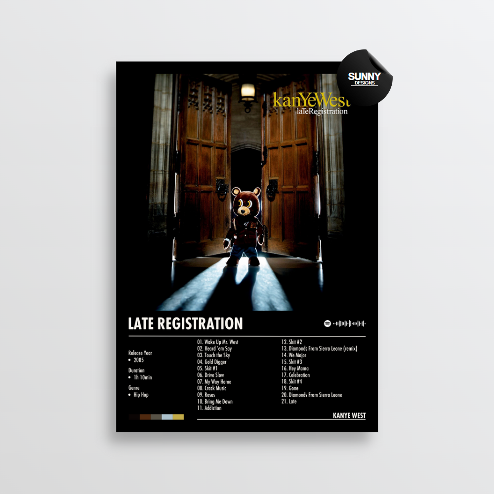 Kanye West Late Registration merch custom album cover poster music poster personalized gifts poster mockup poster template Sunny Designs Poster