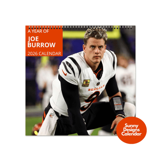 Joe Burrow 2026 Wall Calendar - Sunny Designs Posters Celebrity Wall Art - Unique Gift - Celebrity Calendar Planner Desk