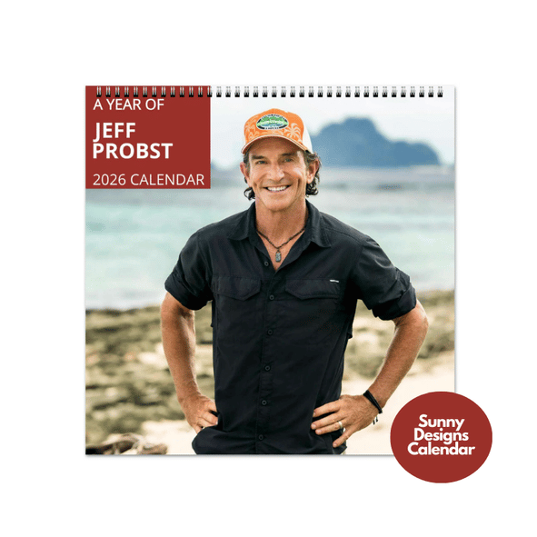 Jeff Probst 2026 Wall Calendar - Sunny Designs Posters Celebrity Wall Art - Unique Gift - Celebrity Calendar Planner Desk