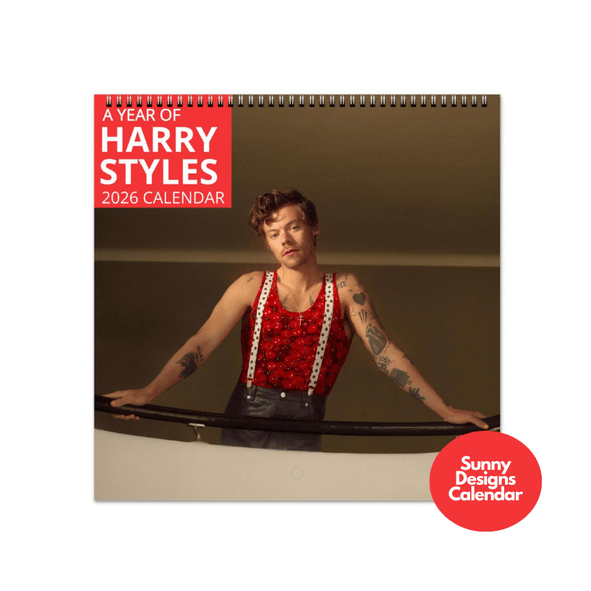 Harry Styles 2026 Wall Calendar - Sunny Designs Posters Celebrity Wall Art - Unique Gift - Celebrity Calendar Planner Desk