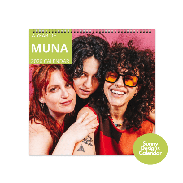 MUNA 2026 Wall Calendar - Sunny Designs Posters Celebrity Wall Art - Unique Gift - Celebrity Calendar Planner Desk