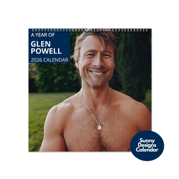 Glen Powell 2026 Wall Calendar - Sunny Designs Posters Celebrity Wall Art - Unique Gift - Celebrity Calendar Planner Desk