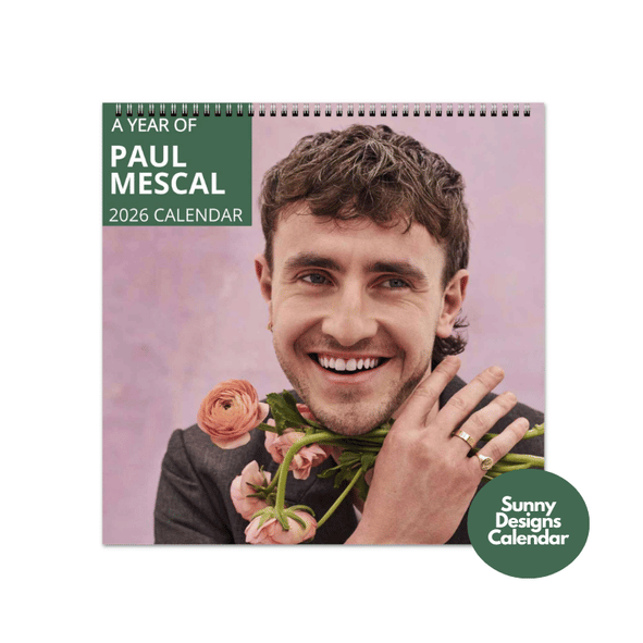 Paul Mescal 2026 Wall Calendar - Sunny Designs Posters Celebrity Wall Art - Unique Gift - Celebrity Calendar Planner Desk