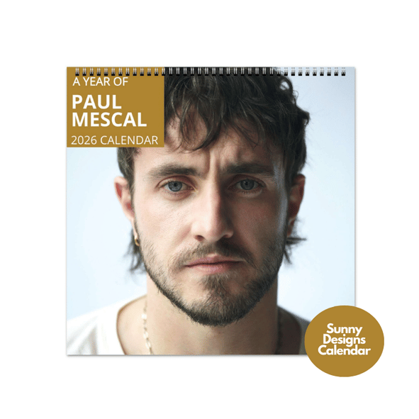 Paul Mescal 2026 Wall Calendar - Sunny Designs Posters Celebrity Wall Art - Unique Gift - Celebrity Calendar Planner Desk