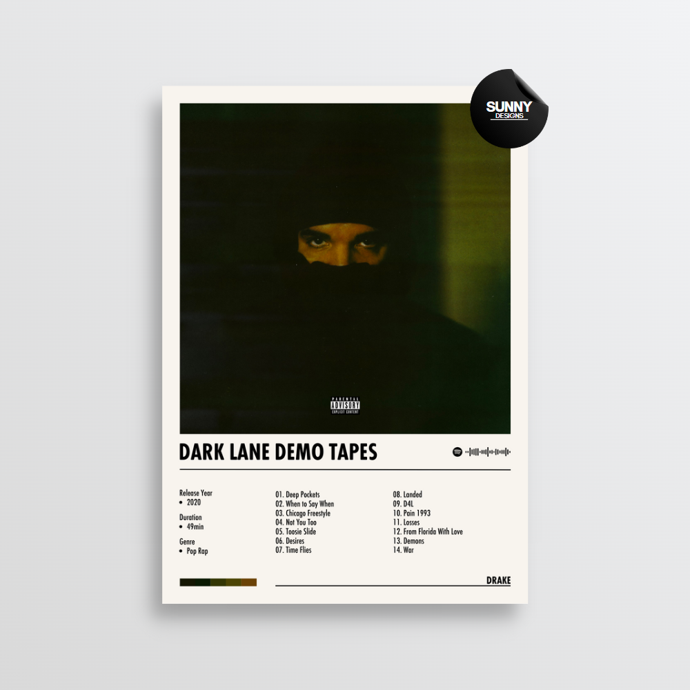 Drake - Dark Lane Demo Tapes merch custom album cover poster music poster personalized gifts poster mockup poster template Sunny Designs Poster