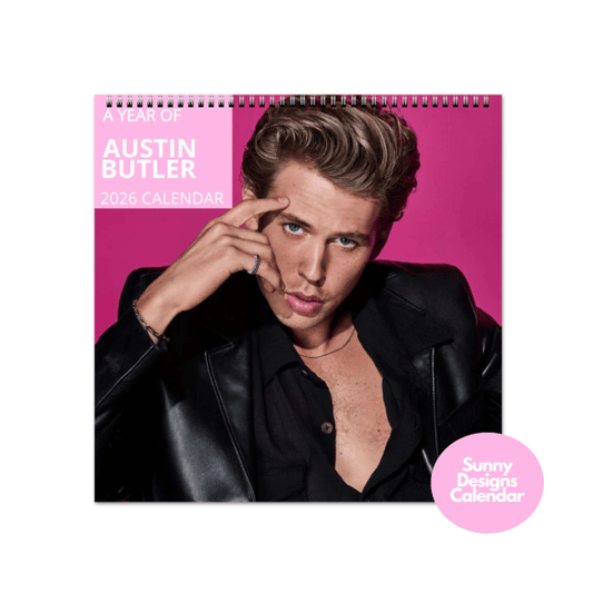 Austin Butler 2026 Wall Calendar - Sunny Designs Posters Celebrity Wall Art - Unique Gift - Celebrity Calendar Planner Desk 