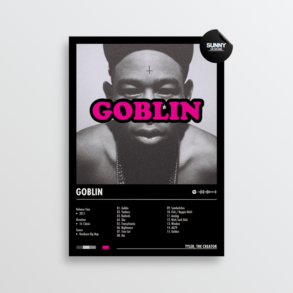 Tyler the Creator Goblin merch custom album cover poster music poster personalized gifts poster mockup poster template Sunny Designs Poster