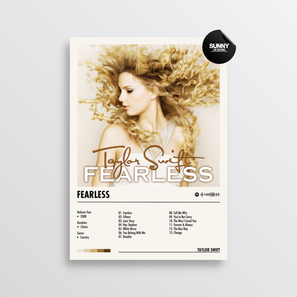 Taylor Swift Fearless merch custom album cover poster music poster personalized gifts poster mockup poster template Sunny Designs Poster