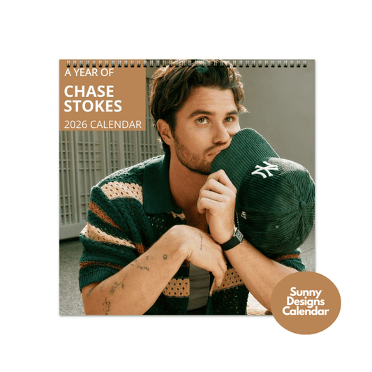 Chase Stokes 2026 Wall Calendar - Sunny Designs Posters Celebrity Wall Art - Unique Gift - Celebrity Calendar Planner Desk