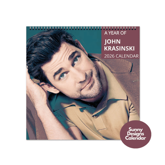 John Krasinski 2026 Wall Calendar - Sunny Designs Posters Celebrity Wall Art - Unique Gift - Celebrity Calendar Planner Desk