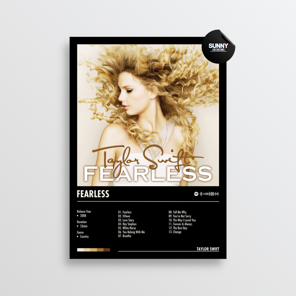 Taylor Swift Fearless merch custom album cover poster music poster personalized gifts poster mockup poster template Sunny Designs Poster