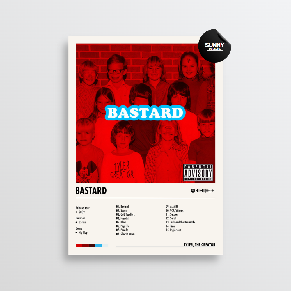 Tyler the Creator Bastard merch custom album cover poster music poster personalized gifts poster mockup poster template Sunny Designs Poster