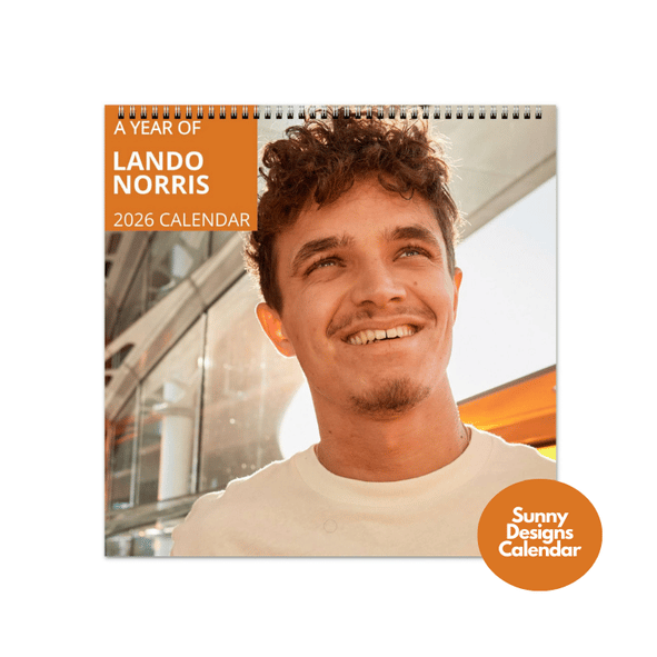 Lando Norris 2026 Wall Calendar - Sunny Designs Posters Celebrity Wall Art - Unique Gift - Celebrity Calendar Planner Desk