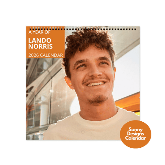 Lando Norris 2026 Wall Calendar - Sunny Designs Posters Celebrity Wall Art - Unique Gift - Celebrity Calendar Planner Desk