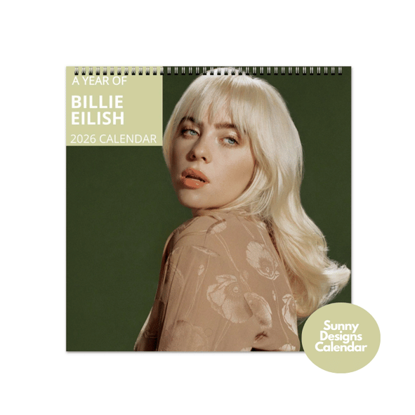 Billie Eilish 2026 Wall Calendar - Sunny Designs Posters Celebrity Wall Art - Unique Gift - Celebrity Calendar Planner Desk 