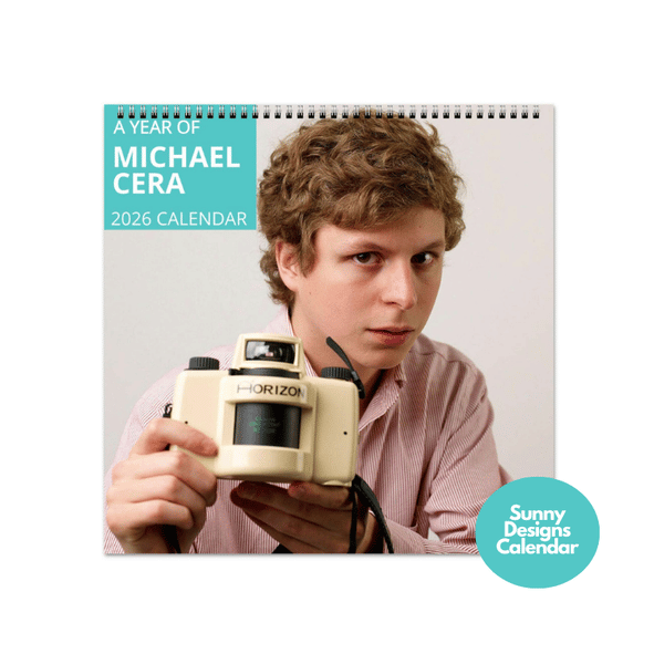 Michael Cera 2026 Wall Calendar - Sunny Designs Posters Celebrity Wall Art - Unique Gift - Celebrity Calendar Planner Desk