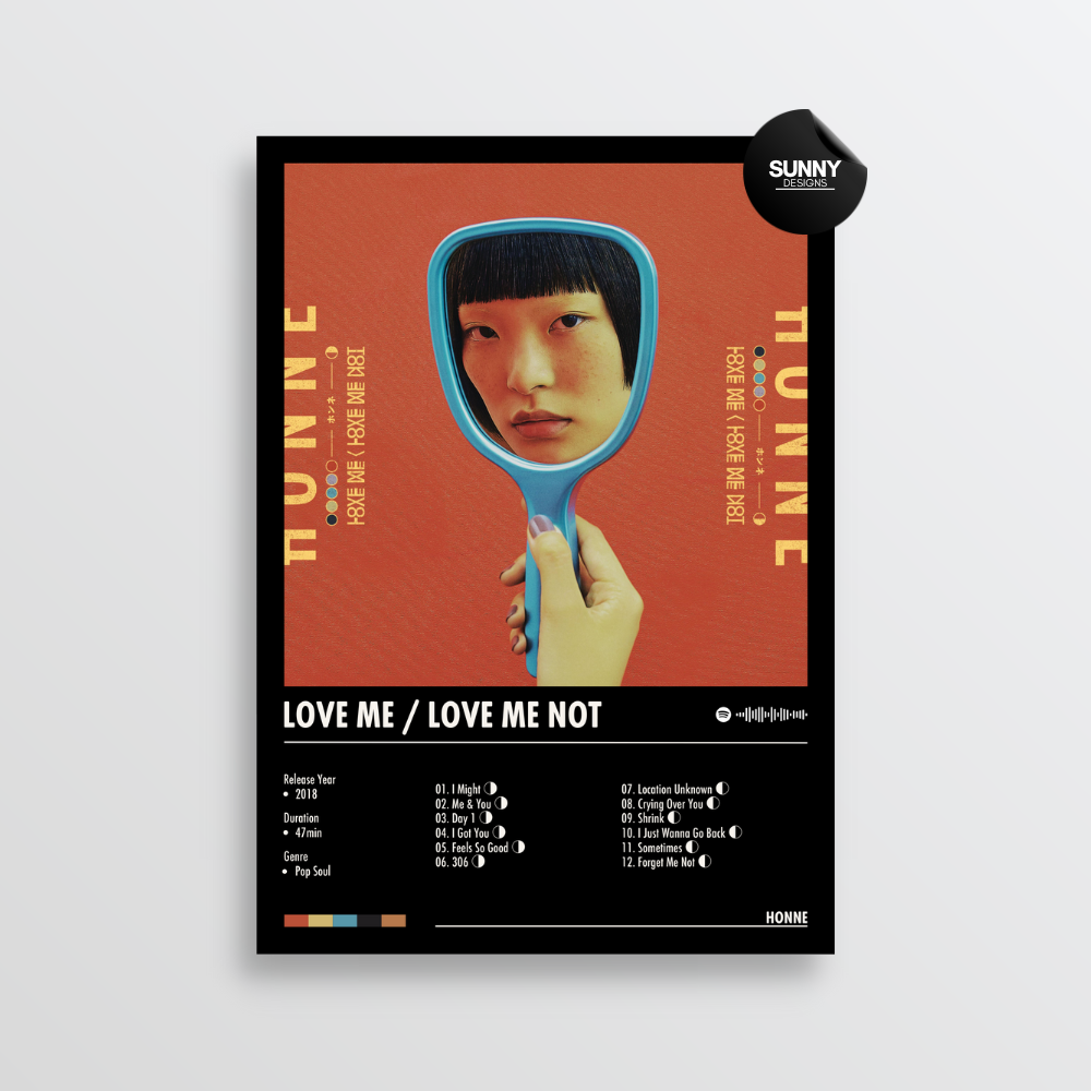 HONNE Love Me Love Me Not merch custom album cover poster music poster personalized gifts poster mockup poster template album posters for wall Sunny Designs Poster 