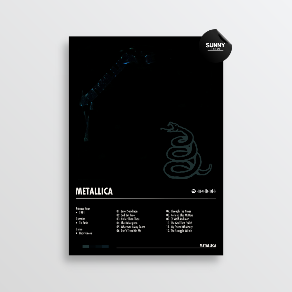 Metallica Metallica merch custom album cover poster music poster personalized gifts poster mockup poster template album posters for wall Sunny Designs Poster 