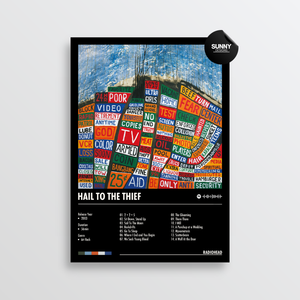 adiohead Hail To the Thief merch custom album cover poster music poster personalized gifts poster mockup poster template album posters for wall Sunny Designs Poster
