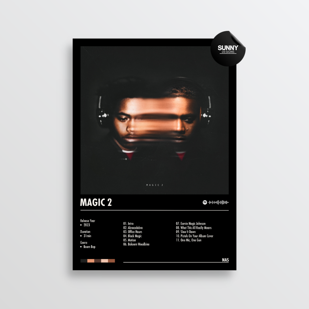 Nas Magic 2 merch custom album cover poster music poster personalized gifts poster mockup poster template album posters for wall Sunny Designs Poster 