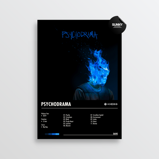 Dave Psychodrama merch custom album cover poster music poster personalized gifts poster mockup poster template Sunny Designs Poster 