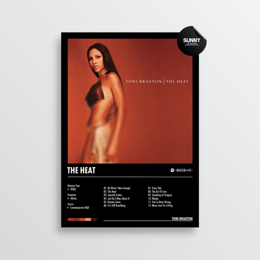 Toni Braxton The Heat merch custom album cover poster music poster personalized gifts poster mockup poster template album posters for wall Sunny Designs Poster
