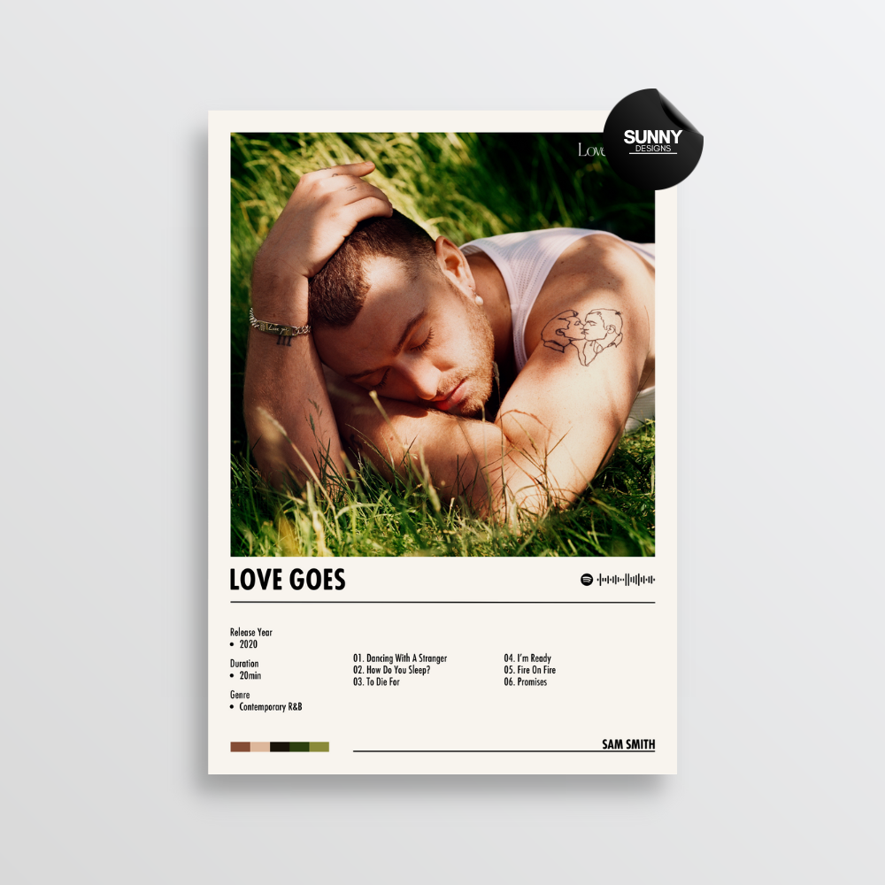 Sam Smith Love Goes merch custom album cover poster music poster personalized gifts poster mockup poster template album posters for wall Sunny Designs Poster 