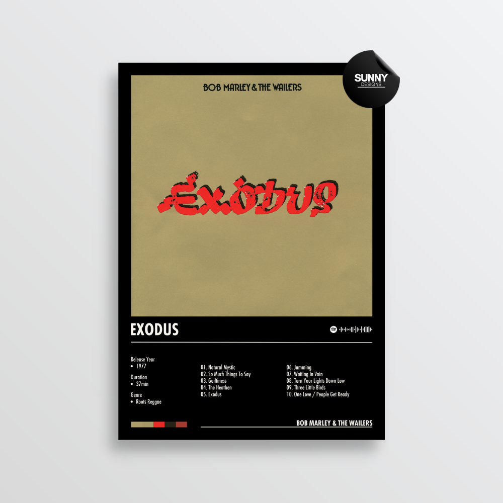 Bob Marley and The Wailers Exodus merch custom album cover poster music poster personalized gifts poster mockup poster template album posters for wall Sunny Designs Poster 