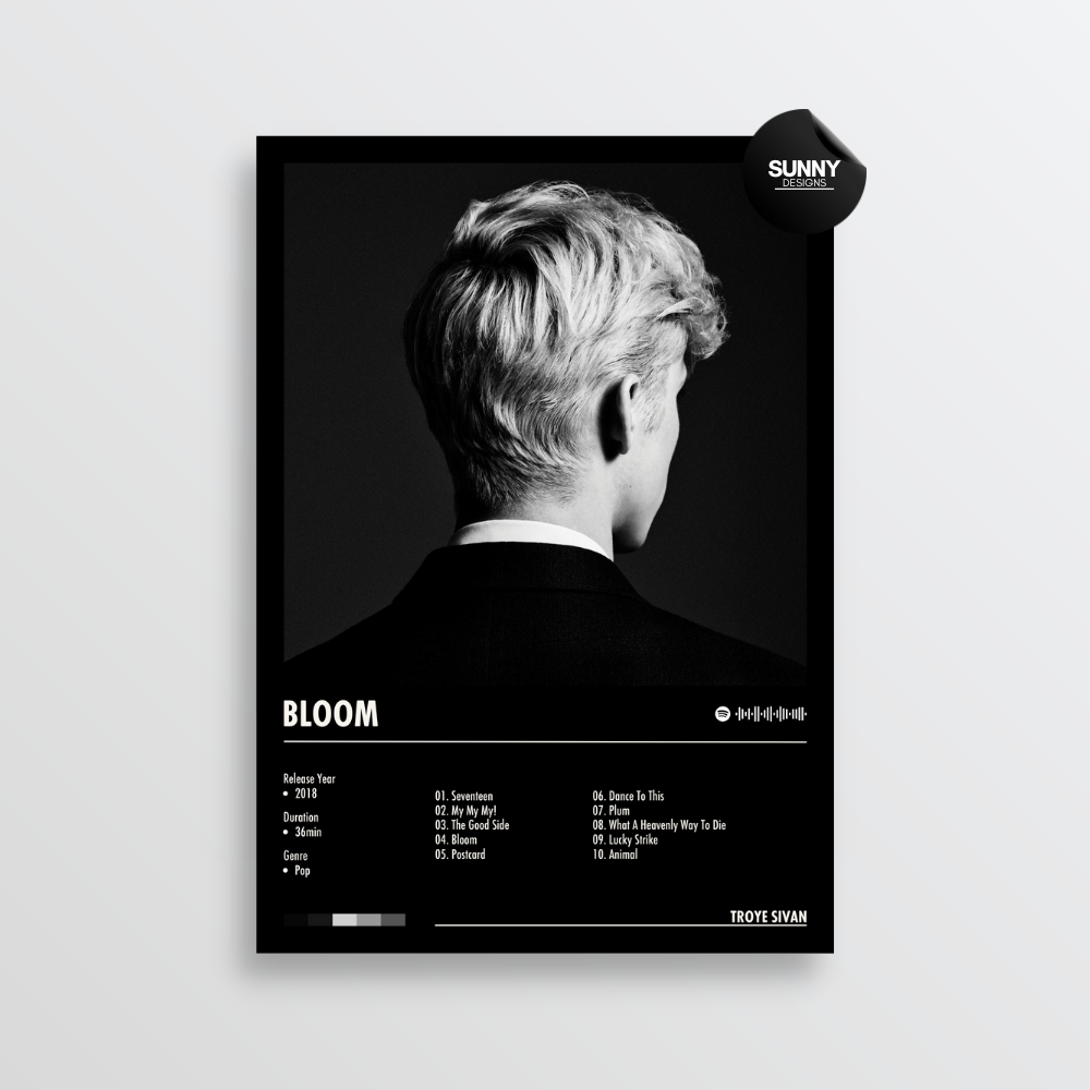 Troye Sivan Bloom merch custom album cover poster music poster personalized gifts poster mockup poster template album posters for wall Sunny Designs Poster 