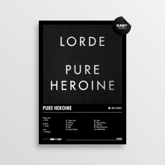 Lorde Pure Heroine merch custom album cover poster music poster personalized gifts poster mockup poster template album posters for wall Sunny Designs Poster 