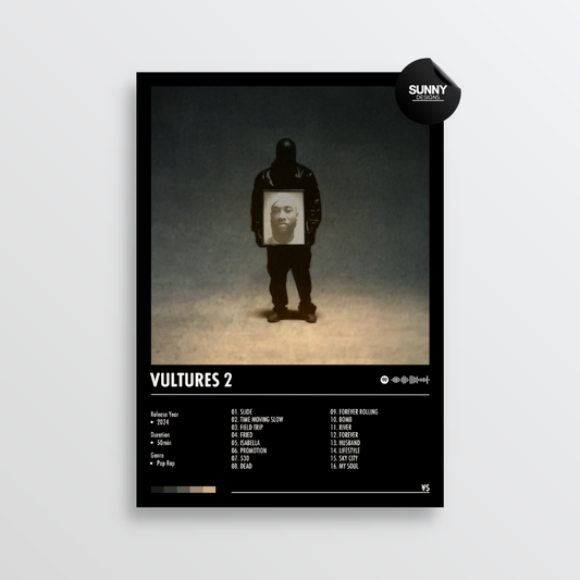 Kanye West & Ty Dolla Sign VULTURES 2 merch custom album cover poster music poster personalized gifts poster mockup poster template album posters for wall Sunny Designs Poster 