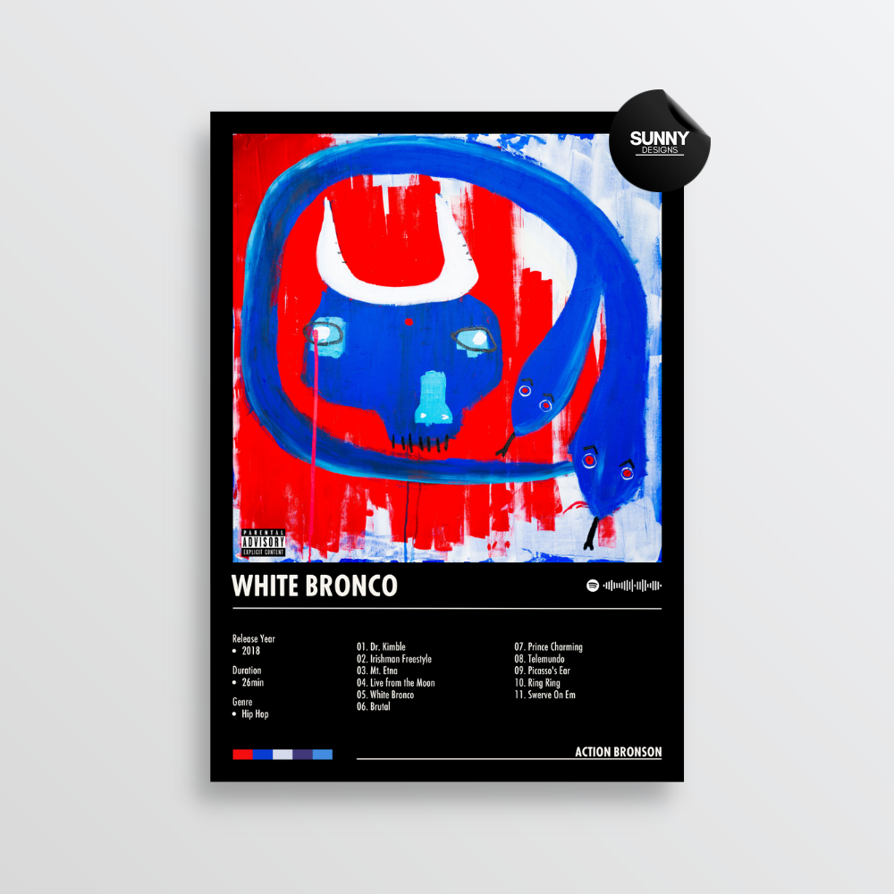 Action Bronson - White Bronco | Album Cover Poster – Sunny Designs Posters