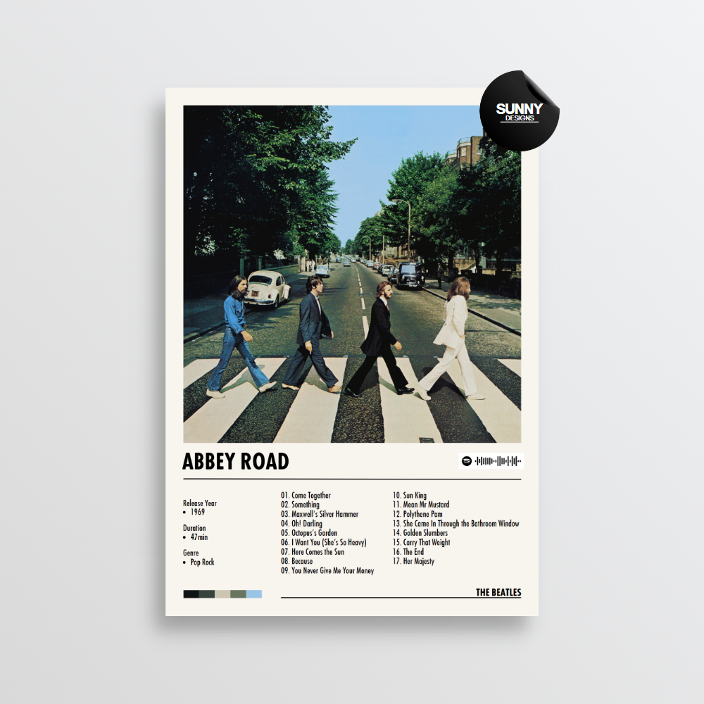 The Beatles Abbey Road merch custom album cover poster music poster personalized gifts poster mockup poster template Sunny Designs Poster 