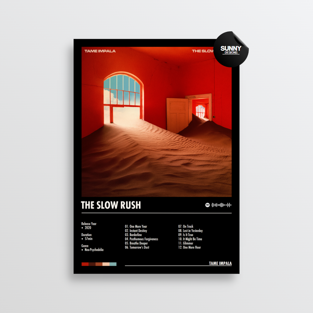 Tame Impala The Slow Rush merch custom album cover poster music poster personalized gifts poster mockup poster template Sunny Designs Poster 