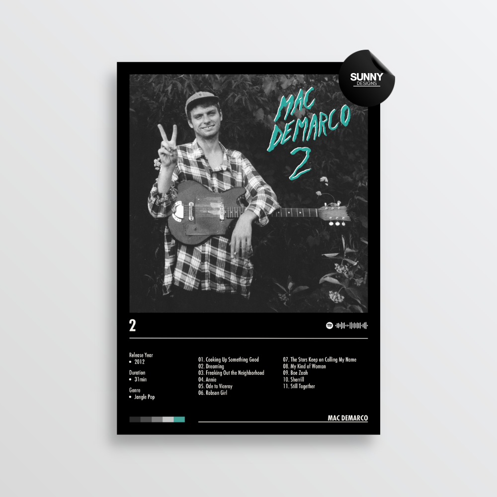 Mac DeMarco 2 merch custom album cover poster music poster personalized gifts poster mockup poster template album posters for wall Sunny Designs Poster 