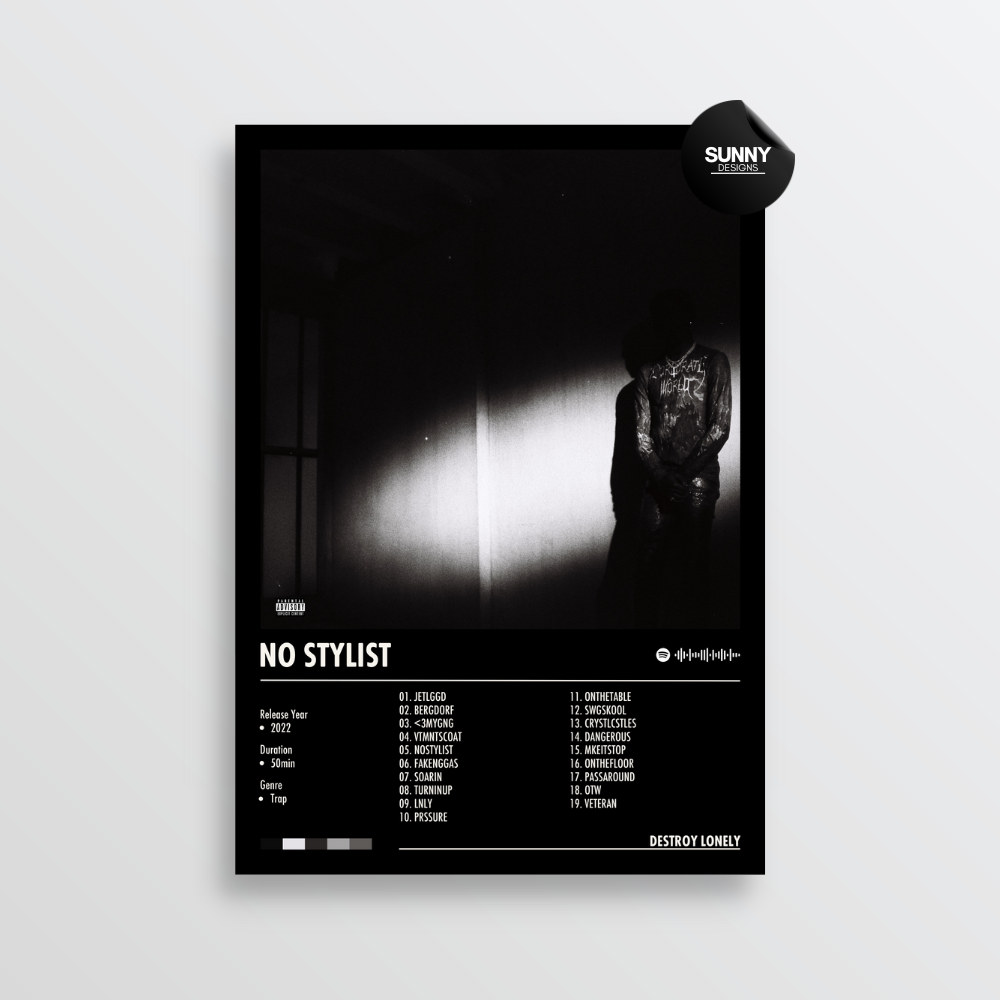 Destroy Lonely NO STYLIST merch custom album cover poster music poster personalized gifts poster mockup poster template album posters for wall Sunny Designs Poster 