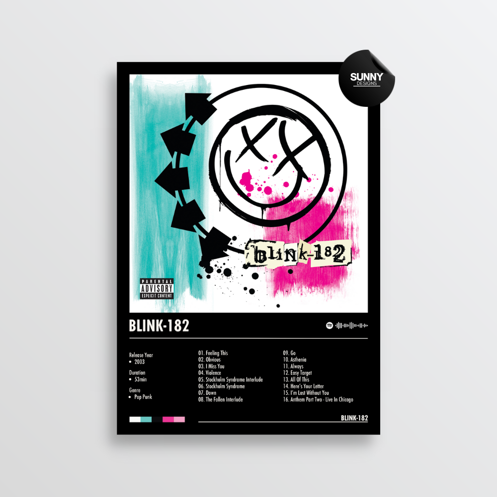 blink 182 blink-182 merch custom album cover poster music poster personalized gifts poster mockup poster template album posters for wall Sunny Designs Poster 