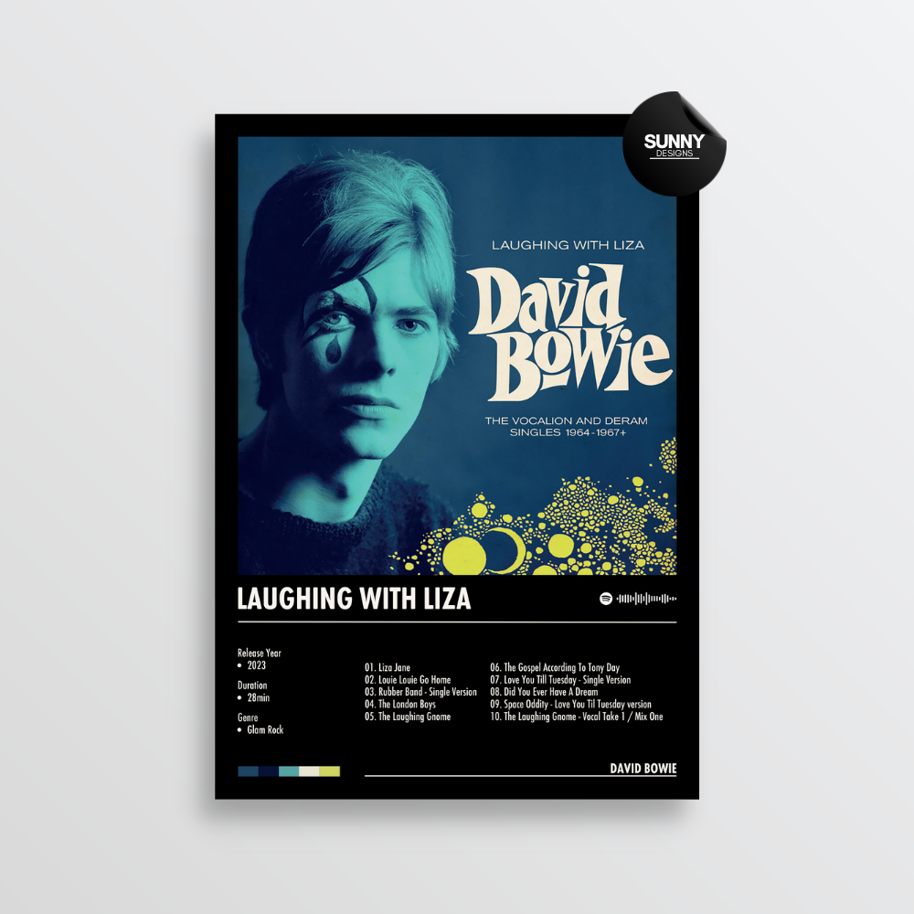 David Bowie Laughing with Liza merch custom album cover poster music poster personalized gifts poster mockup poster template album posters for wall Sunny Designs Poster 