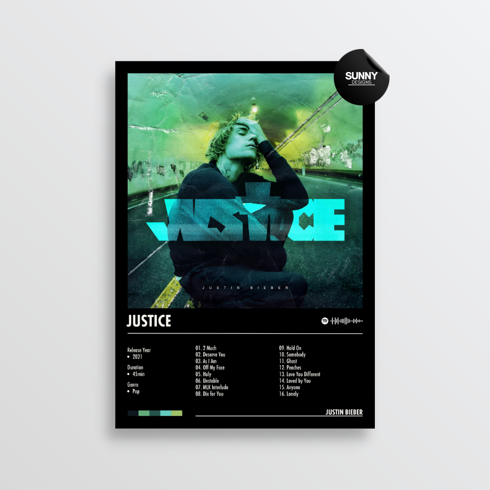 Justin Bieber Justice merch custom album cover poster music poster personalized gifts poster mockup poster template Sunny Designs Poster 