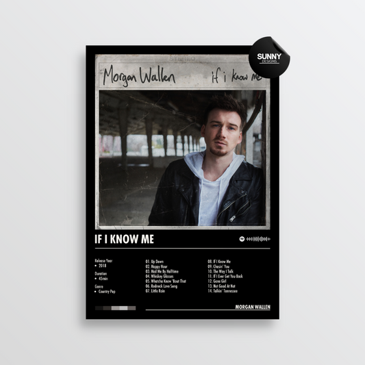 Morgan Wallen If I Know Me merch custom album cover poster music poster personalized gifts poster mockup poster template album posters for wall tracklist Sunny Designs Poster
