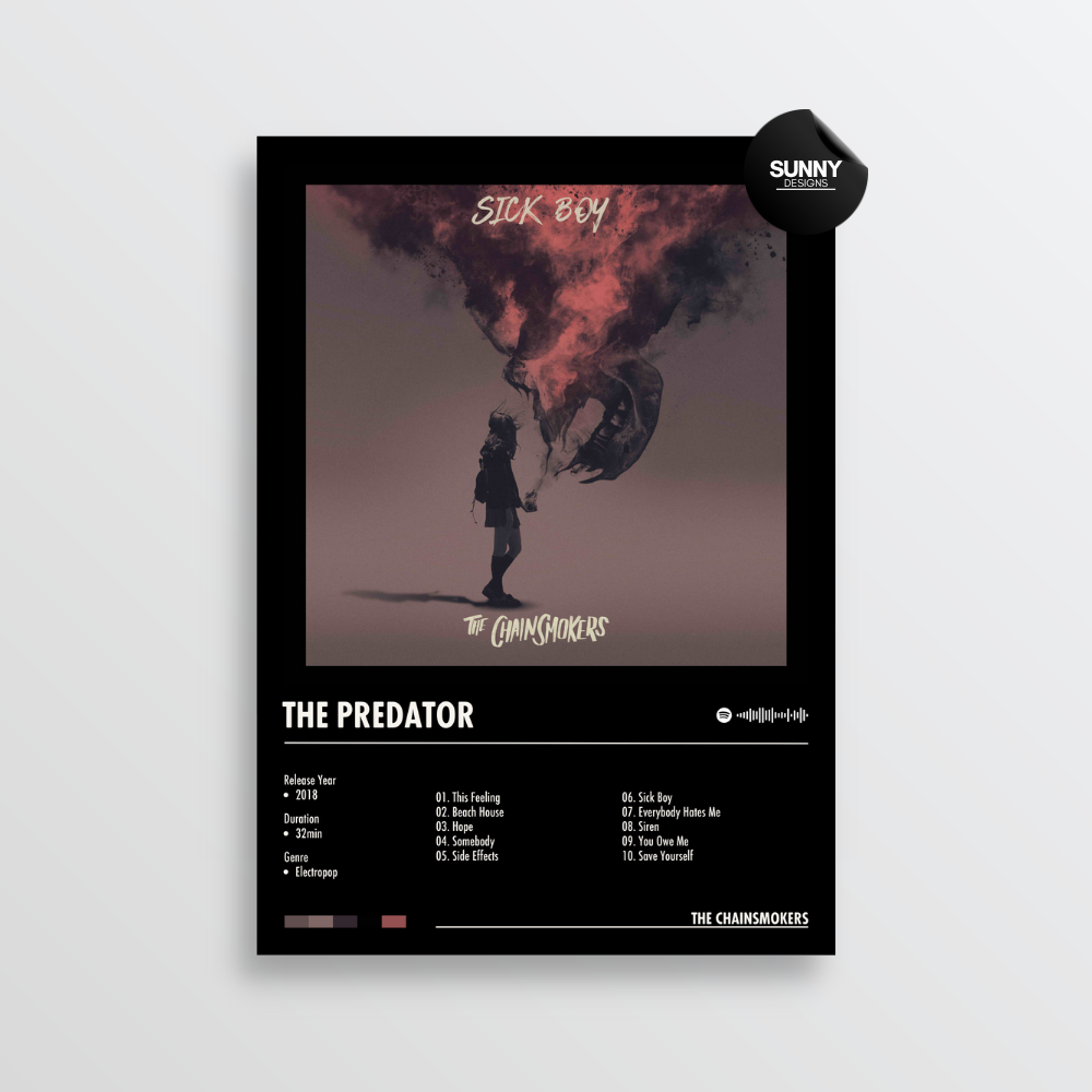 The Chainsmokers The Predator merch custom album cover poster music poster personalized gifts poster mockup poster template album posters for wall Sunny Designs Poster 