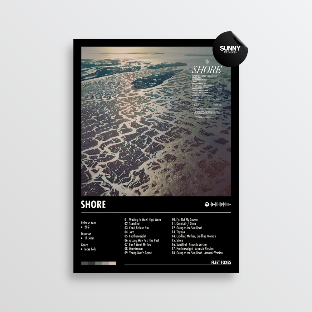 Fleet Foxes Shore merch custom album cover poster music poster personalized gifts poster mockup poster template album posters for wall Sunny Designs Poster 